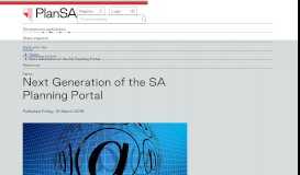 
							         Next Generation of the SA Planning Portal								  
							    