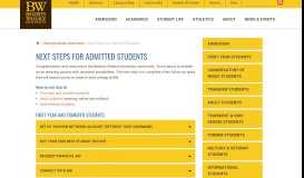 
							         Next Steps for Admitted Students | Baldwin Wallace University								  
							    