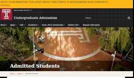 
							         Next Steps for Admitted Students - Temple University Admissions								  
							    