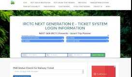 
							         NEXTGEN IRCTC.CO.IN Login Next Generation E-Ticket System ...								  
							    