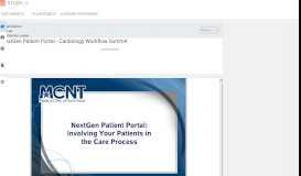 
							         NextGen Patient Portal - Cardiology Workflow Summit - studylib.net								  
							    
