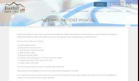 
							         NextMD Patient Portal | Foothill Family Clinic								  
							    