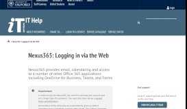 
							         Nexus365: Logging in via the web | IT Services Help Site								  
							    