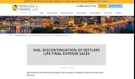 
							         NGL: Discontinuation of Settlers Life Final Expense Sales - Neishloss ...								  
							    