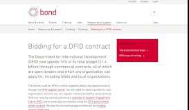 
							         NGO Funding: bidding for a DFID contract | Bond								  
							    
