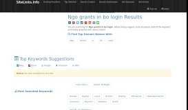 
							         Ngo grants in bo login Results For Websites Listing								  
							    