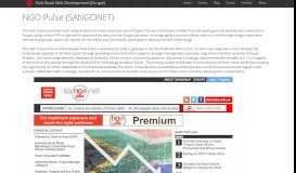 
							         NGO Pulse (SANGONET) | Park Road Web Development (Drupal)								  
							    