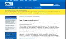 
							         NHS England » Learning and development								  
							    