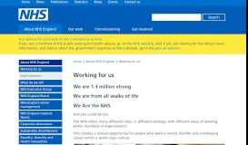 
							         NHS England » Working for us								  
							    
