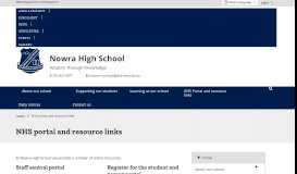 
							         NHS portal and resource links - Nowra High School								  
							    