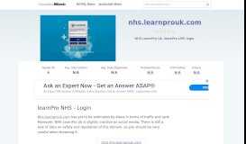 
							         Nhs.learnprouk.com website. LearnPro NHS - Login.								  
							    