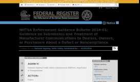 
							         NHTSA Enforcement Guidance Bulletin 2016-01 ... - Federal Register								  
							    