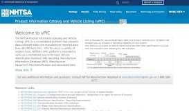 
							         NHTSA Product Information Catalog and Vehicle Listing - Home								  
							    