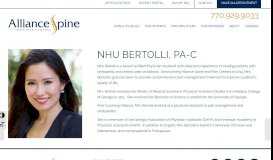 
							         Nhu Bertolli, PA-C - Alliance Spine and Pain Centers								  
							    