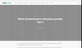 
							         Niche Government to Business portals: Part 1 | G2B								  
							    