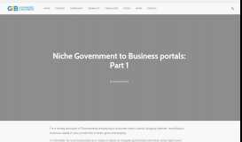 
							         Niche Government to Business portals: Part 2 | G2B								  
							    