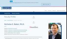 
							         Nicholas E. Baker, Ph.D. | Albert Einstein College of Medicine								  
							    