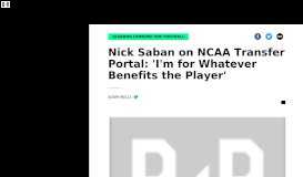 
							         Nick Saban on NCAA Transfer Portal: 'I'm for Whatever Benefits the ...								  
							    