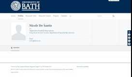 
							         Nicole De Santis — the University of Bath's research portal								  
							    