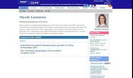 
							         Nicole Loumeau | VOX, CEPR Policy Portal - VoxEU								  
							    