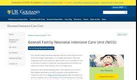 
							         NICU - Golisano Children's Hospital - University of Rochester Medical ...								  
							    