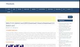 
							         NIELIT CCC Admit card 2019 Download | T9schools								  
							    