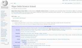 
							         Niger Delta Science School - Wikipedia								  
							    