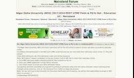 
							         Niger Delta University (NDU) 2017/2018 POST UTME Form & PQ Is Out ...								  
							    