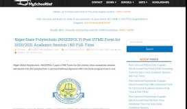 
							         Niger State Poly Post UTME Form 2018/2019 | ND Full-Time - MSG								  
							    