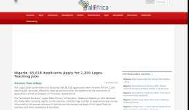 
							         Nigeria: 65,818 Applicants Apply for 2,200 Lagos Teaching Jobs ...								  
							    