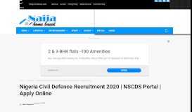 
							         Nigeria Civil Defence Recruitment 2019 | NSCDS Portal | Apply Online								  
							    