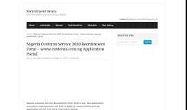 
							         Nigeria Customs Service 2019 Recruitment Form - www.customs.com ...								  
							    