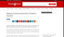 
							         Nigeria Customs Service's Failed e-Auction - THISDAYLIVE								  
							    
