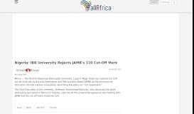 
							         Nigeria: IBB University Rejects JAMB's 120 Cut-Off Mark - allAfrica.com								  
							    