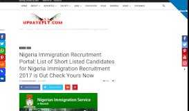 
							         Nigeria Immigration Recruitment Portal: List of Short Listed ... - Updatefly								  
							    