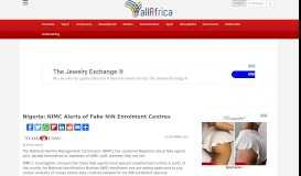 
							         Nigeria: NIMC Alerts of Fake NIN Enrolment Centres - allAfrica.com								  
							    