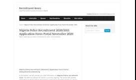
							         Nigeria Police Recruitment 2019/2020 Application Form Portal | www ...								  
							    
