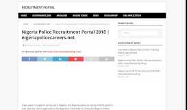 
							         Nigeria Police Recruitment Portal 2018 | nigeriapolicecareers.net ...								  
							    