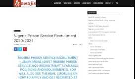 
							         Nigeria Prison Service Recruitment 2018 - Latest NPS Recruitment ...								  
							    