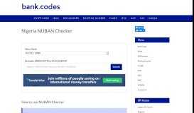 
							         Nigeria Uniform Bank Account Number (NUBAN) Checker								  
							    