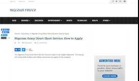 
							         Nigerian Army Direct Short Service: How to Apply - Nigerian Finder								  
							    