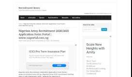 
							         Nigerian Army Recruitment 2019/2020 Application Form Portal | www ...								  
							    