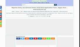 
							         Nigerian Army recruitment Portal 2018/2019 Application Form | Apply ...								  
							    