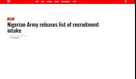
							         Nigerian Army releases list of recruitment intake - Daily Post Nigeria								  
							    
