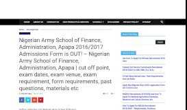 
							         Nigerian Army School of Finance, Administration, Apapa 2016/2017 ...								  
							    