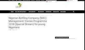 
							         Nigerian Bottling Company (NBC) Technical Trainee Program 2018 ...								  
							    
