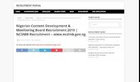 
							         Nigerian Content Development & Monitoring ... - Recruitment Portal								  
							    