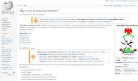 
							         Nigerian Customs Service - Wikipedia								  
							    