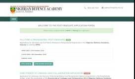 
							         Nigerian Defence Academy: POST-GRADUATE APPLICATIONS								  
							    