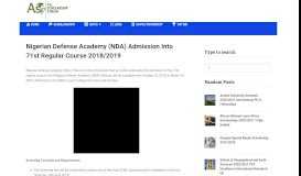 
							         Nigerian Defense Academy (NDA) Admission Into 71st Regular Course ...								  
							    